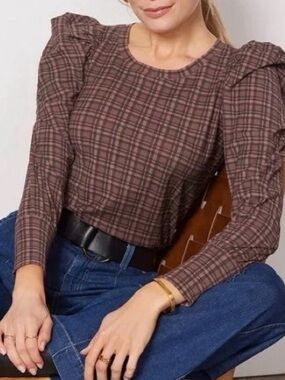 Nation Ltd Romy Puff Long Sleeve
Tartan Plaid Brown